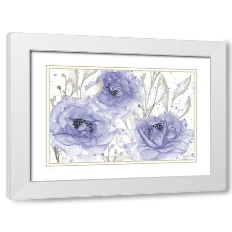 Very Peri Floral White Modern Wood Framed Art Print with Double Matting by Allen, Kimberly