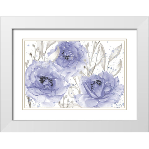 Very Peri Floral White Modern Wood Framed Art Print with Double Matting by Allen, Kimberly