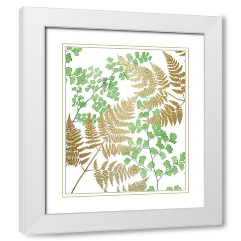 Green Golds 1 White Modern Wood Framed Art Print with Double Matting by Allen, Kimberly