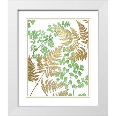 Green Golds 1 White Modern Wood Framed Art Print with Double Matting by Allen, Kimberly