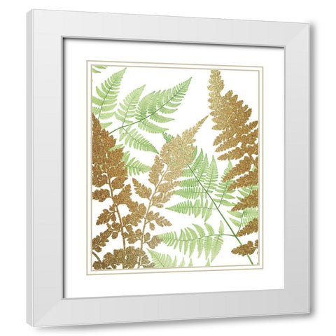 Green Golds 2 White Modern Wood Framed Art Print with Double Matting by Allen, Kimberly