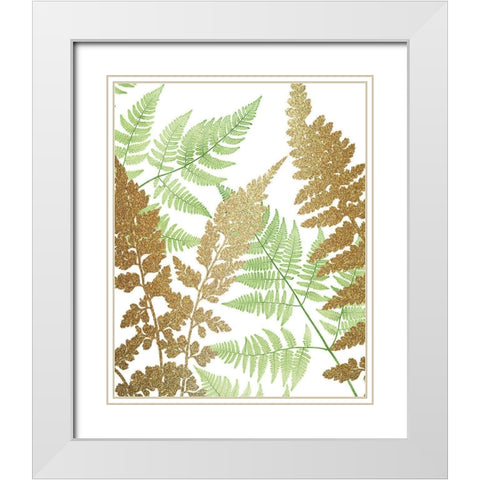Green Golds 2 White Modern Wood Framed Art Print with Double Matting by Allen, Kimberly