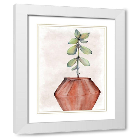 Succulent Plant 2 White Modern Wood Framed Art Print with Double Matting by Allen, Kimberly