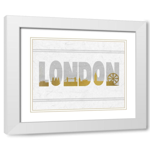 Travel B White Modern Wood Framed Art Print with Double Matting by Allen, Kimberly