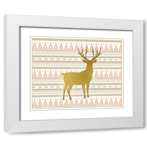 Oh Deer C White Modern Wood Framed Art Print with Double Matting by Allen, Kimberly