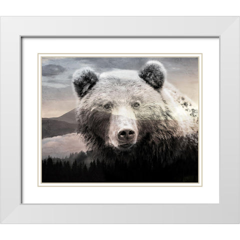 Bear Mountain White Modern Wood Framed Art Print with Double Matting by Allen, Kimberly