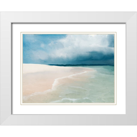 Blue Beach White Modern Wood Framed Art Print with Double Matting by Allen, Kimberly