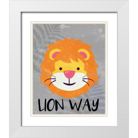 Lion Way White Modern Wood Framed Art Print with Double Matting by Allen, Kimberly