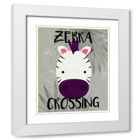 Zebra Crossing White Modern Wood Framed Art Print with Double Matting by Allen, Kimberly