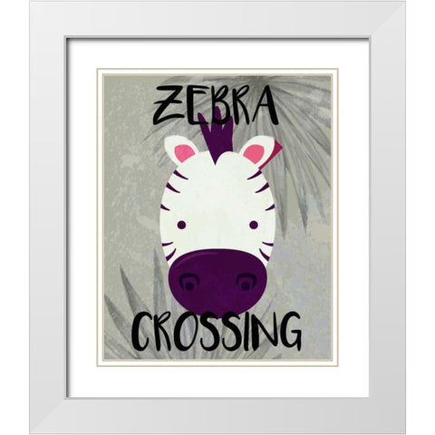 Zebra Crossing White Modern Wood Framed Art Print with Double Matting by Allen, Kimberly