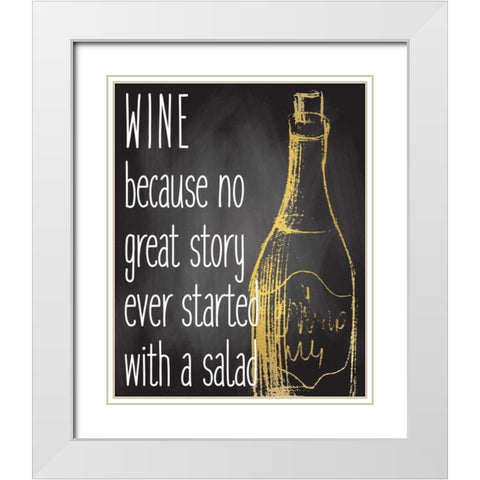 Wine Story White Modern Wood Framed Art Print with Double Matting by Allen, Kimberly