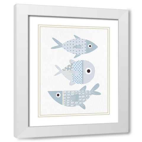 Fish 1 White Modern Wood Framed Art Print with Double Matting by Allen, Kimberly
