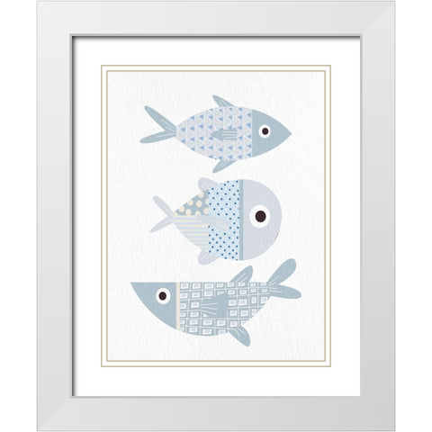Fish 1 White Modern Wood Framed Art Print with Double Matting by Allen, Kimberly