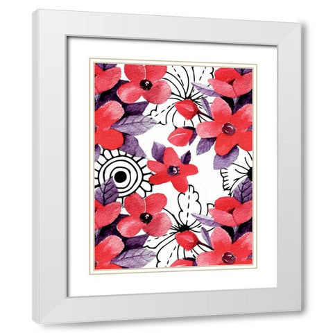 Love Floral White Modern Wood Framed Art Print with Double Matting by Allen, Kimberly