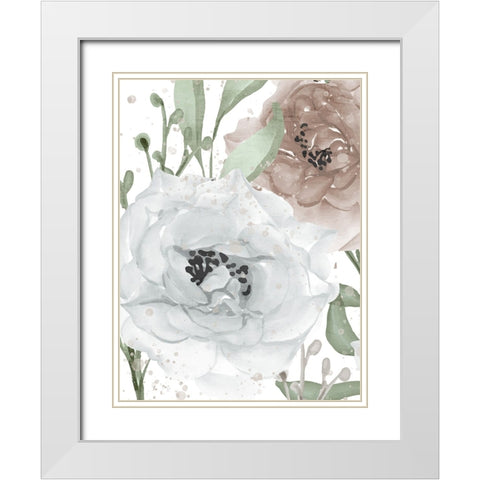 Floral Bloom Panel 1 White Modern Wood Framed Art Print with Double Matting by Allen, Kimberly