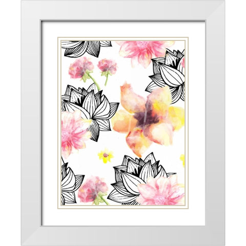 Springtime White Modern Wood Framed Art Print with Double Matting by Allen, Kimberly