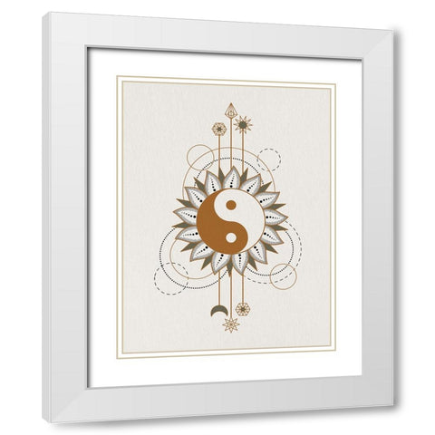 Ying Yang White Modern Wood Framed Art Print with Double Matting by Allen, Kimberly
