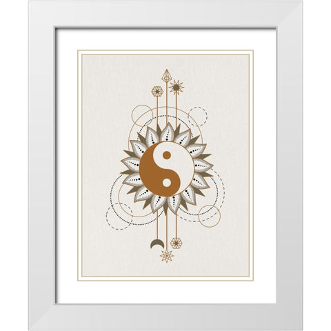Ying Yang White Modern Wood Framed Art Print with Double Matting by Allen, Kimberly
