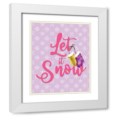 _Let It Snow Mittens White Modern Wood Framed Art Print with Double Matting by Allen, Kimberly