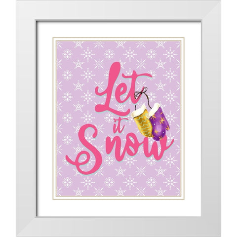 _Let It Snow Mittens White Modern Wood Framed Art Print with Double Matting by Allen, Kimberly