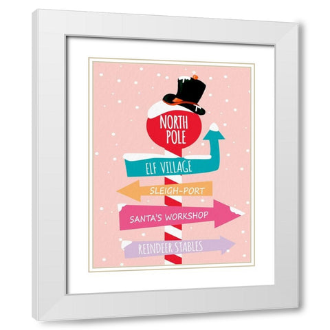 To The North Pole White Modern Wood Framed Art Print with Double Matting by Allen, Kimberly