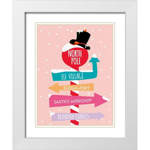 To The North Pole White Modern Wood Framed Art Print with Double Matting by Allen, Kimberly