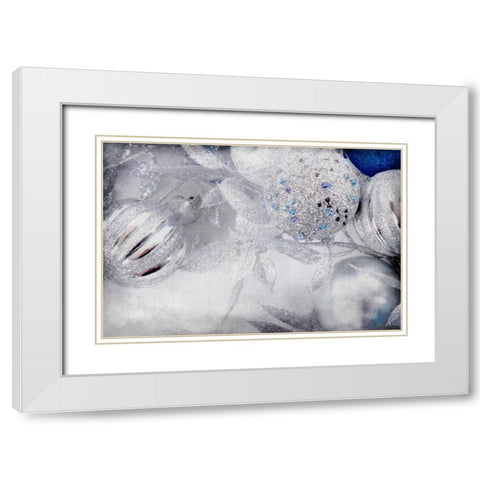 Frosted Ornaments White Modern Wood Framed Art Print with Double Matting by Allen, Kimberly