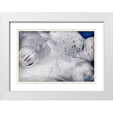 Frosted Ornaments White Modern Wood Framed Art Print with Double Matting by Allen, Kimberly