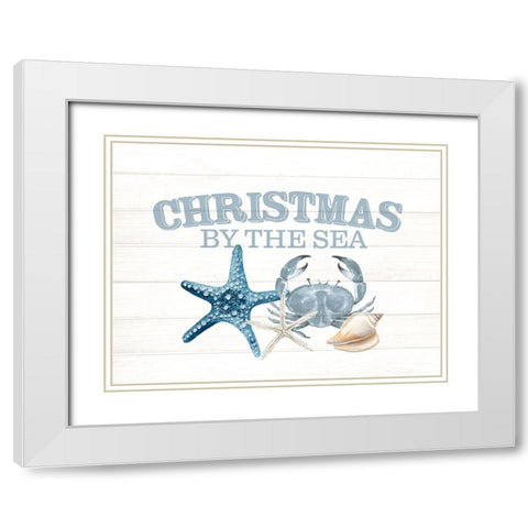 Christmas By The Sea White Modern Wood Framed Art Print with Double Matting by Allen, Kimberly