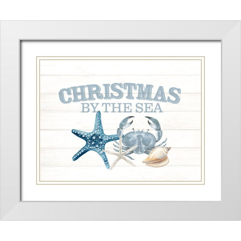 Christmas By The Sea White Modern Wood Framed Art Print with Double Matting by Allen, Kimberly