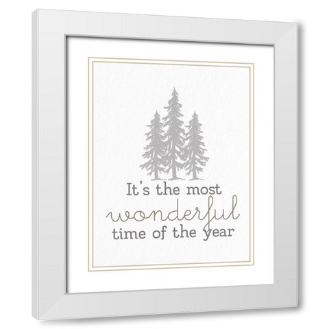 Most Wonderful Time White Modern Wood Framed Art Print with Double Matting by Allen, Kimberly