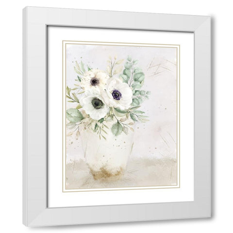 Vase of White White Modern Wood Framed Art Print with Double Matting by Allen, Kimberly
