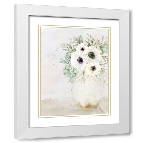 Vase of White 2 White Modern Wood Framed Art Print with Double Matting by Allen, Kimberly