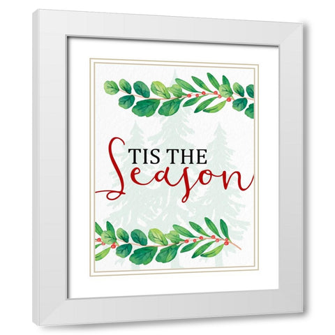 Tis White Modern Wood Framed Art Print with Double Matting by Allen, Kimberly
