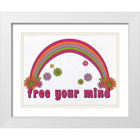 Free your Mind White Modern Wood Framed Art Print with Double Matting by Allen, Kimberly