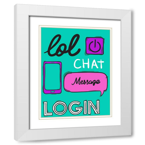 LOL Chat White Modern Wood Framed Art Print with Double Matting by Allen, Kimberly