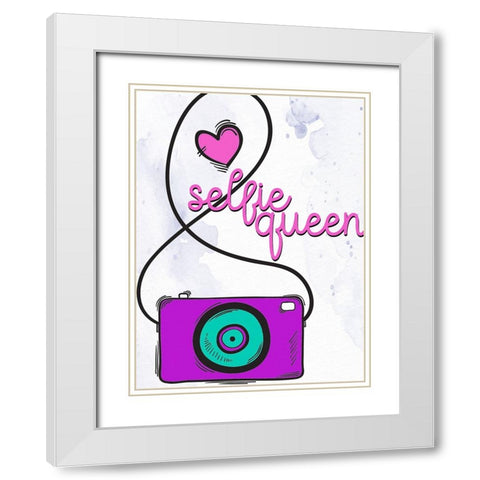 Selfie Queen White Modern Wood Framed Art Print with Double Matting by Allen, Kimberly