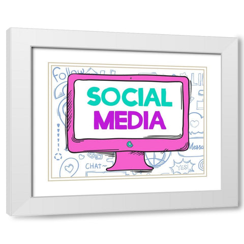Social Media White Modern Wood Framed Art Print with Double Matting by Allen, Kimberly