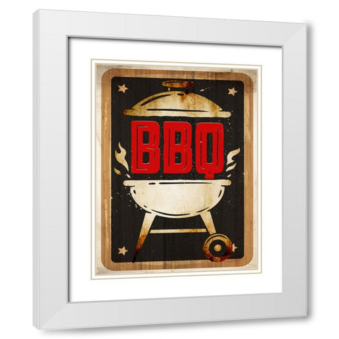 BBQ Grill White Modern Wood Framed Art Print with Double Matting by Allen, Kimberly