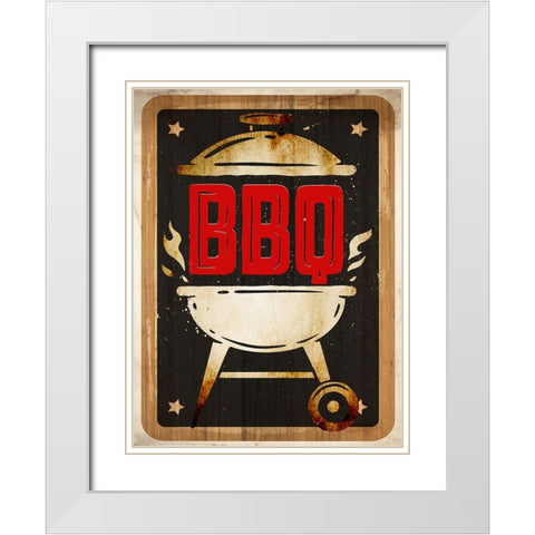 BBQ Grill White Modern Wood Framed Art Print with Double Matting by Allen, Kimberly