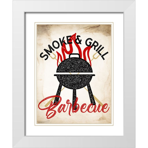 Smoke And Grill White Modern Wood Framed Art Print with Double Matting by Allen, Kimberly