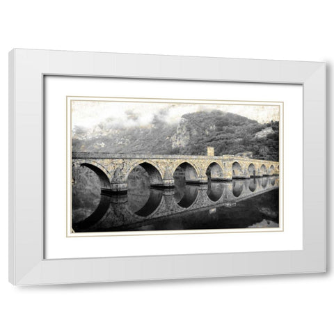 Across the Bridge White Modern Wood Framed Art Print with Double Matting by Allen, Kimberly