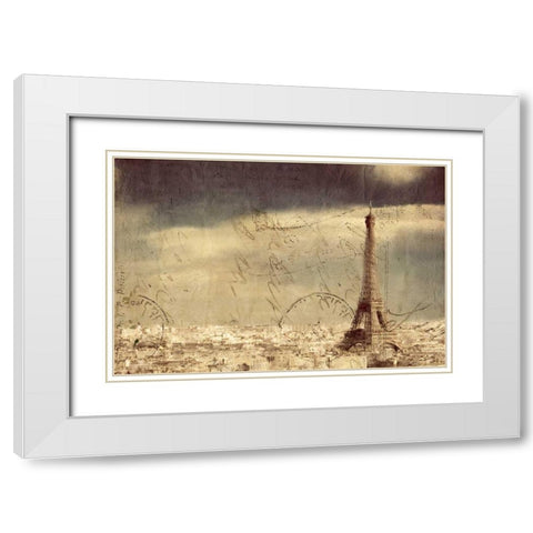 City of Love White Modern Wood Framed Art Print with Double Matting by Allen, Kimberly