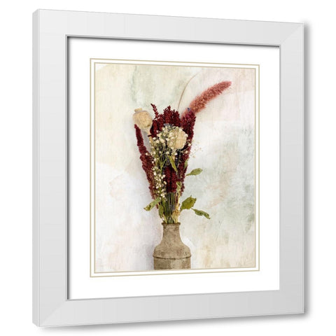 Autumns Song Florals White Modern Wood Framed Art Print with Double Matting by Allen, Kimberly