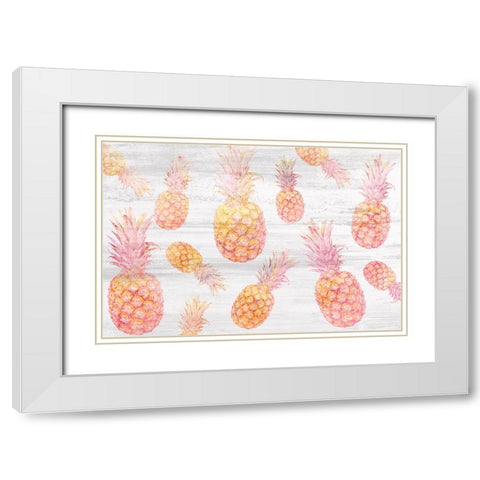 Pinneapple 2 White Modern Wood Framed Art Print with Double Matting by Allen, Kimberly