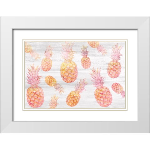 Pinneapple 2 White Modern Wood Framed Art Print with Double Matting by Allen, Kimberly