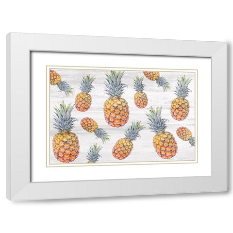 Pinneapple 1 White Modern Wood Framed Art Print with Double Matting by Allen, Kimberly