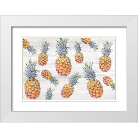 Pinneapple 1 White Modern Wood Framed Art Print with Double Matting by Allen, Kimberly