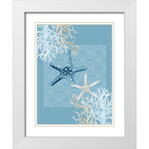Starfish Tours White Modern Wood Framed Art Print with Double Matting by Allen, Kimberly