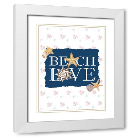 Beach Love White Modern Wood Framed Art Print with Double Matting by Allen, Kimberly